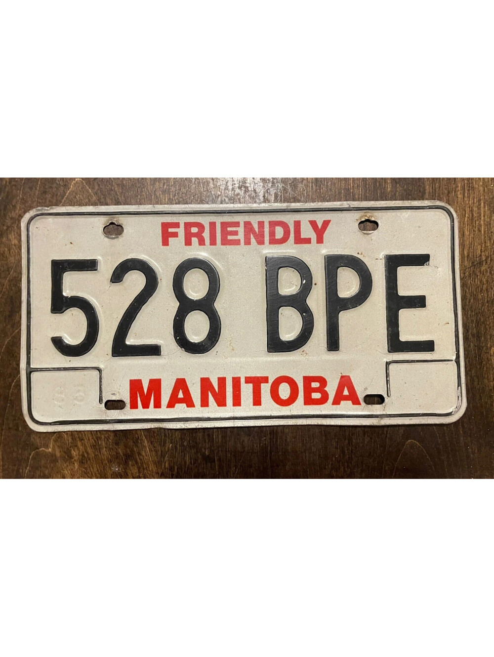 Manitoba License Plate MB Canada Canadian Vintage Expired Province 528 BPE Sign